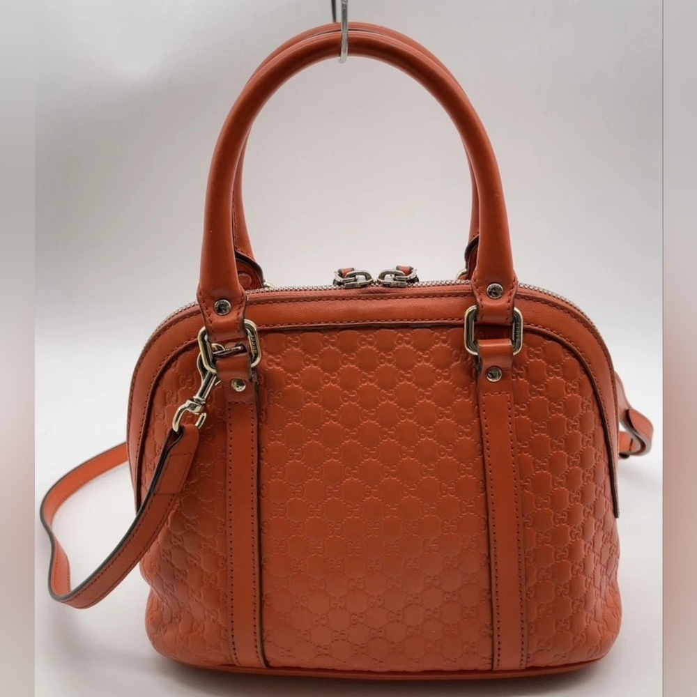 Gucci Microguccissima Mini Dome Satchel Handbag – Vibrant Orange - Picture 2 of 16
